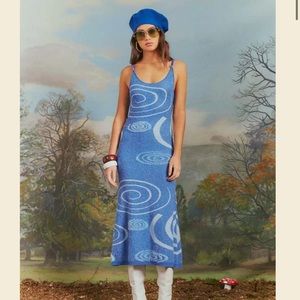 house of sunny galaxy hockney blue maxi dress